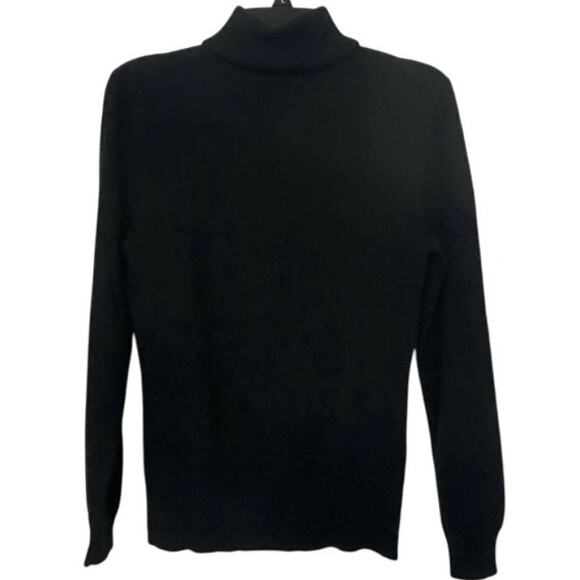 Jones New York Collection Black 100% Cashmere Turtleneck Sweater Lrg Minimalist - Picture 1 of 11